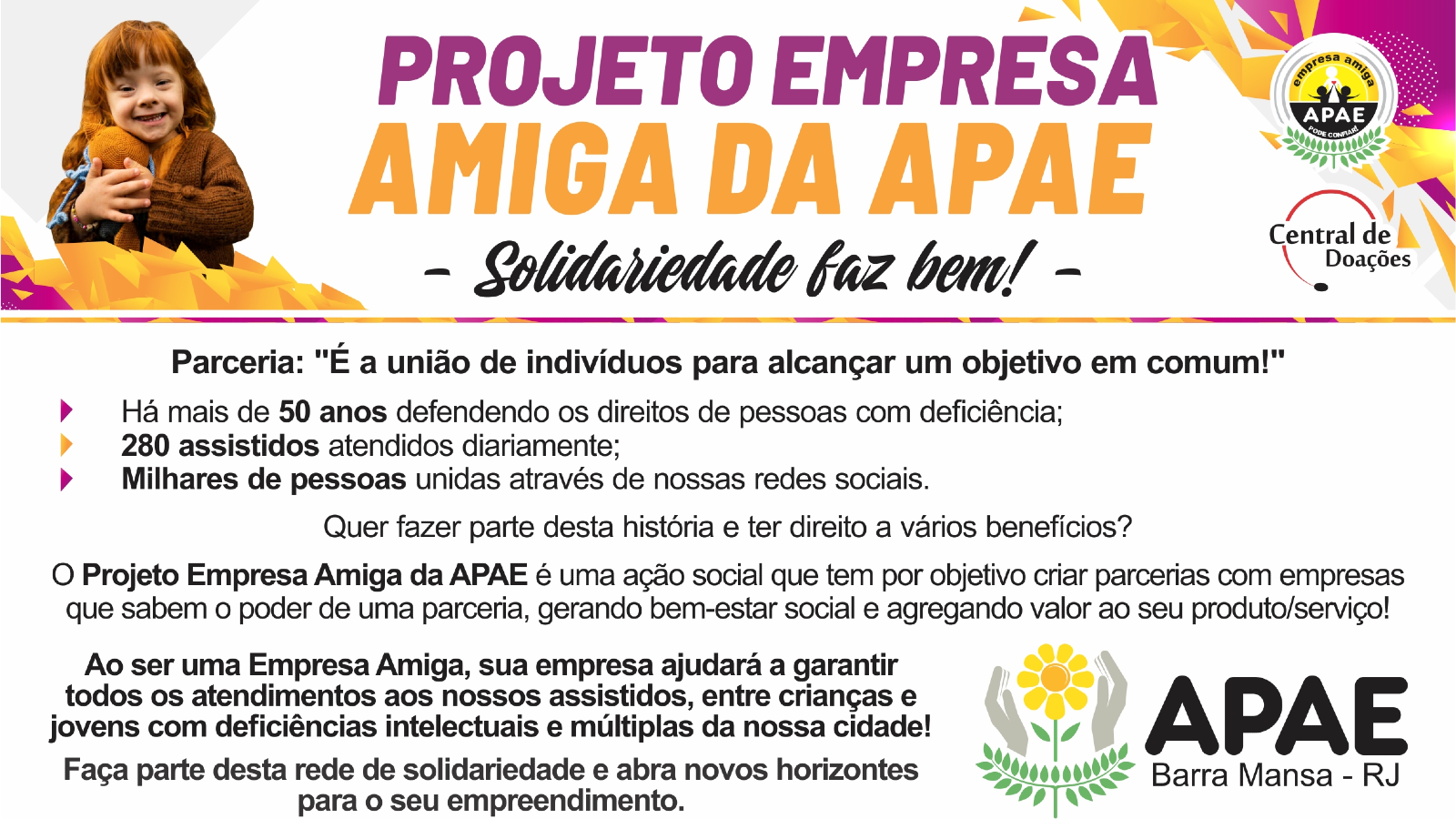 SEJA UMA EMPRESA AMIGA DA APAE DE BARRA MANSA
