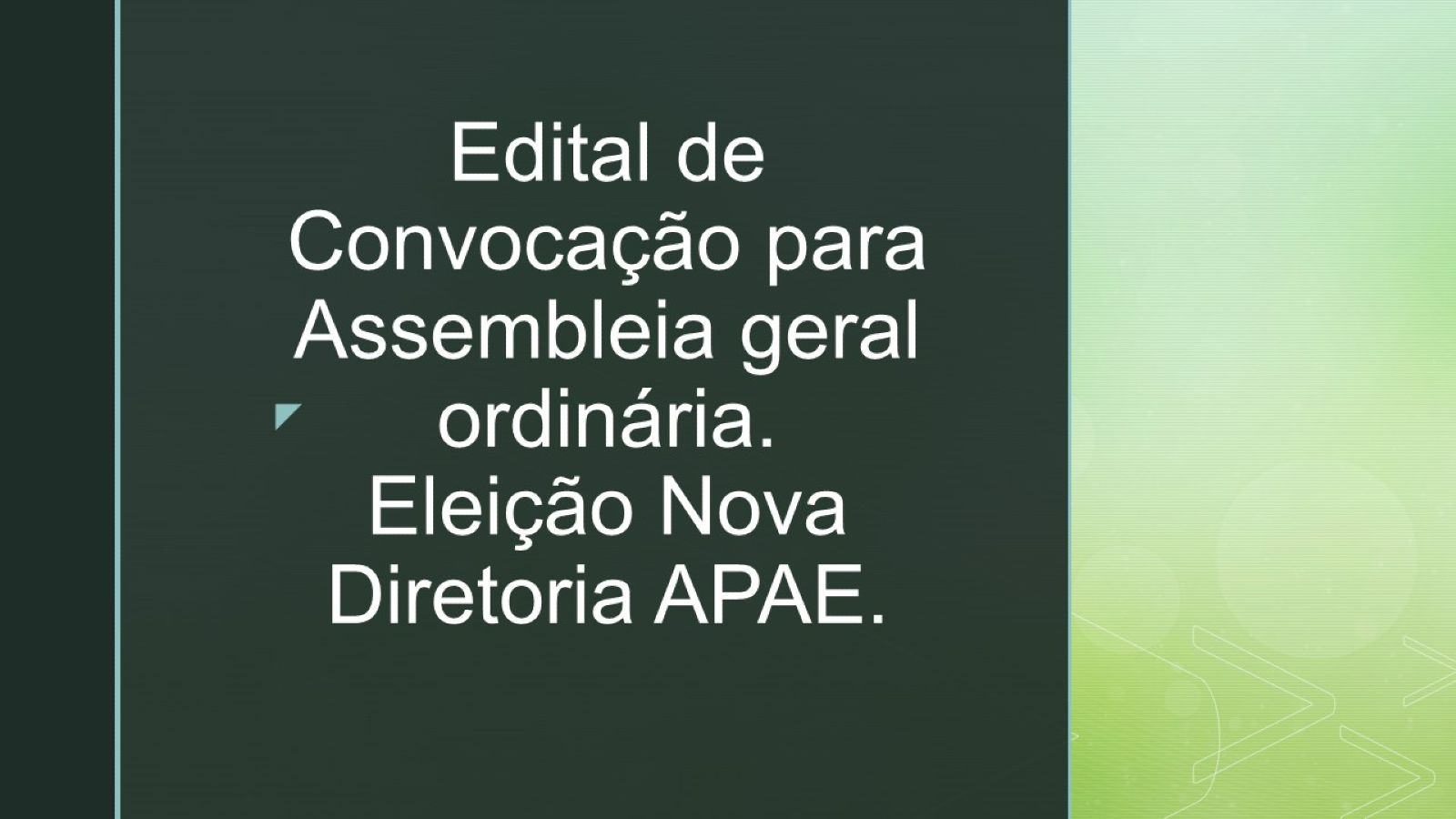 Edital de convocação eleição diretoria APAE triênio 2026-2028