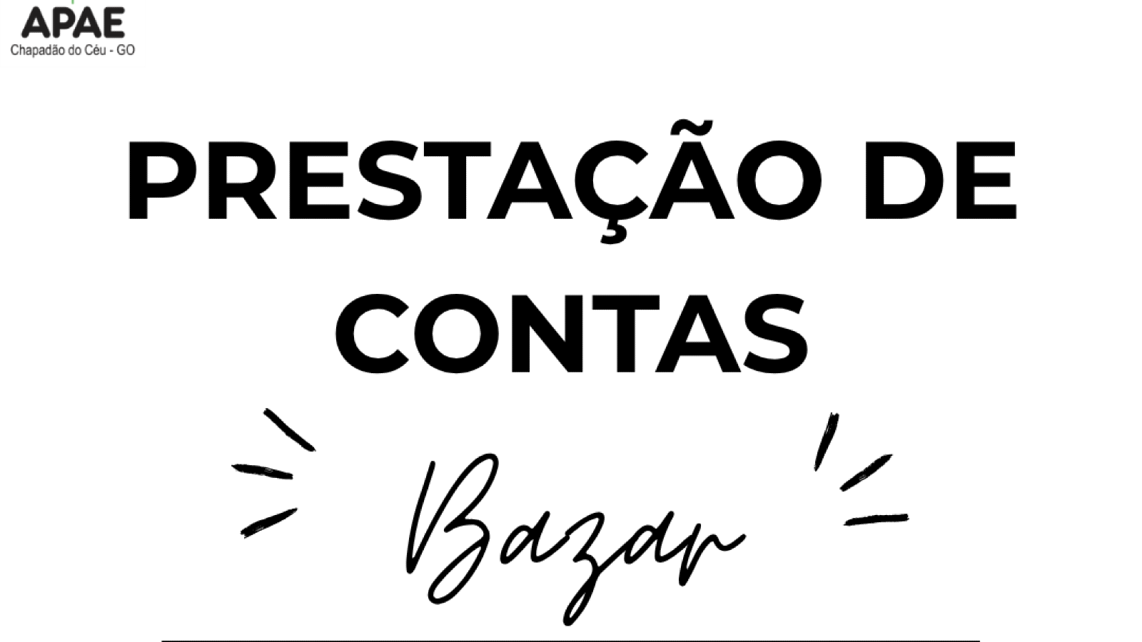 Prestação de Contas – Bazar Solidário