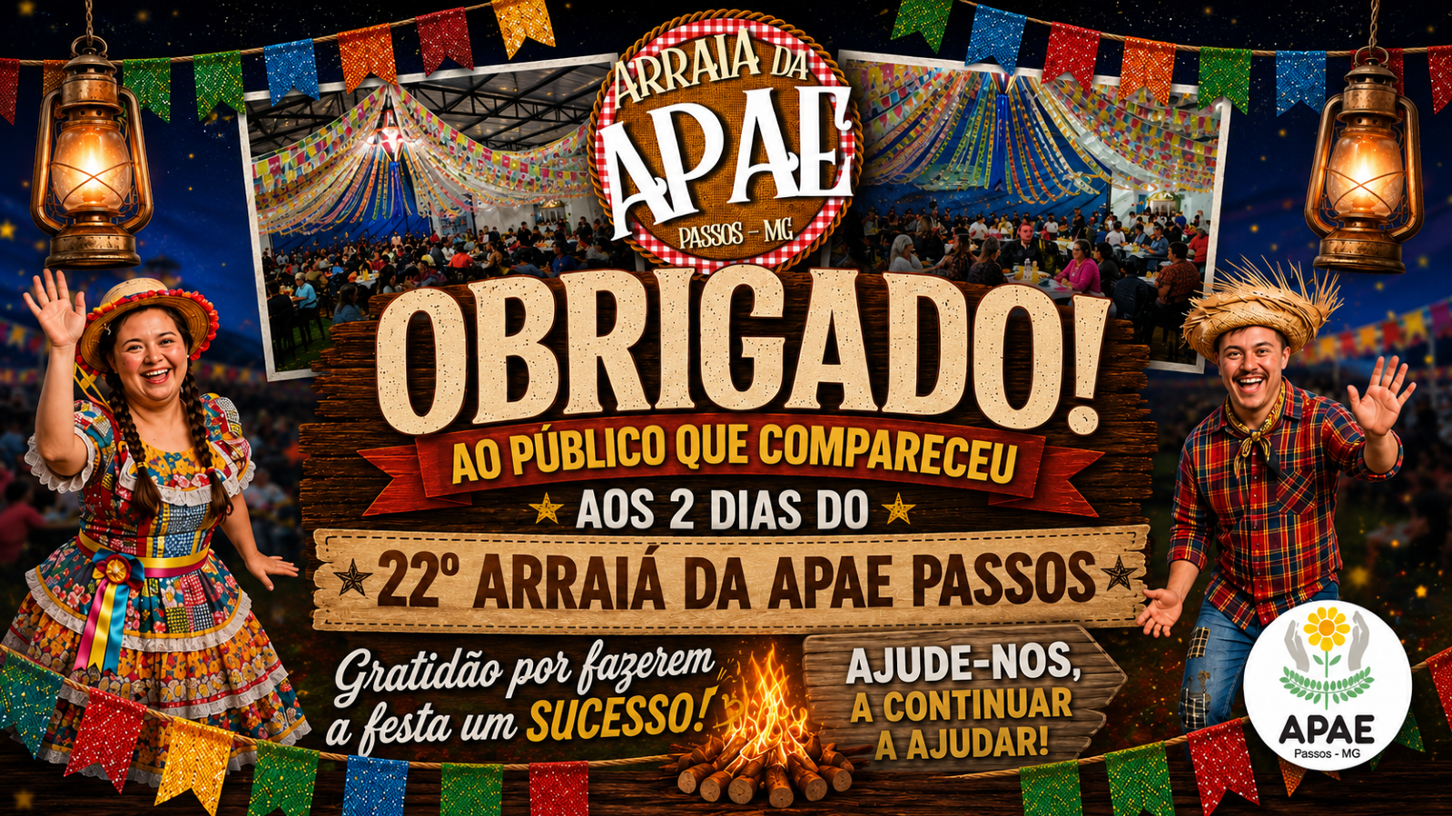 22º Arraiá da APAE de Passos reúne comunidade e celebra mais uma grande festa de solidariedade