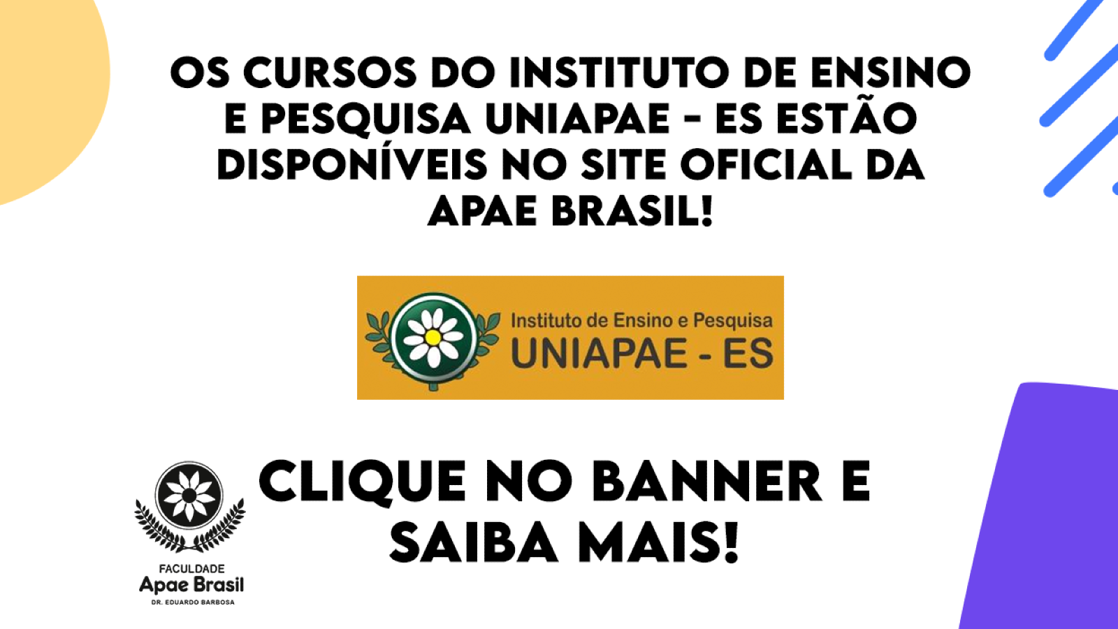 Cursos da Faculdade APAE Brasil
